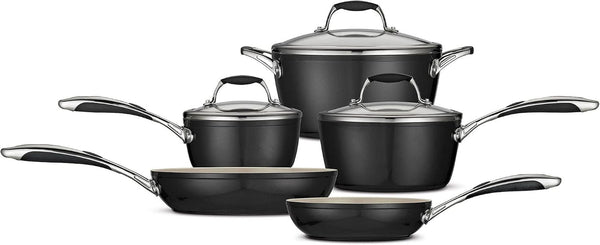 Ceramica Deluxe 8-Pc Pots and Pans Set with Lids | Ceramic Non Stick Cookware Kitchen Set, Oven-Safe, Metallic Black2