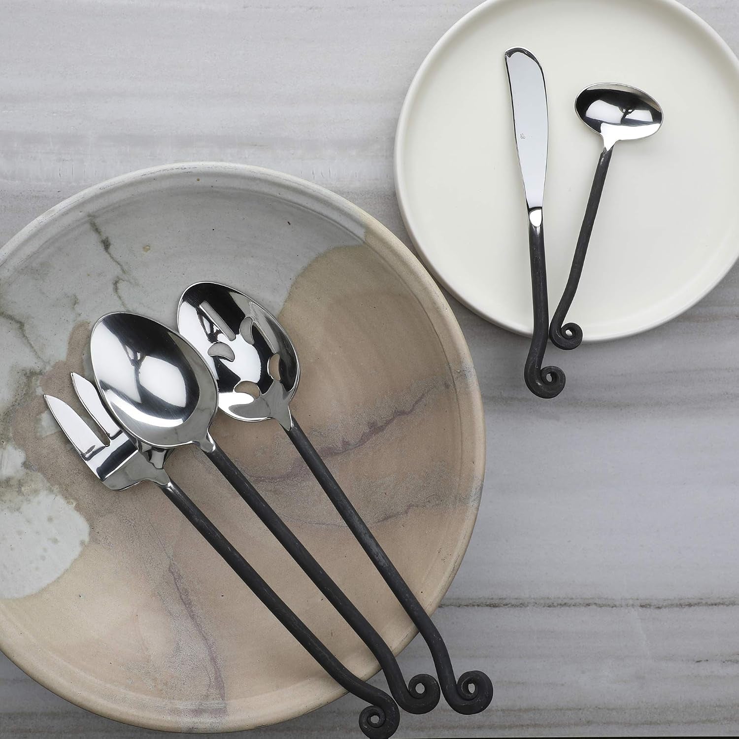 5-pieces-hostess-silverware-treble-clef-collection-matte-polished-metal-flatware-serving-set-stainless-steel-kitchen-utensils-knife-fork-spoons-dishwasher-safe-34-033