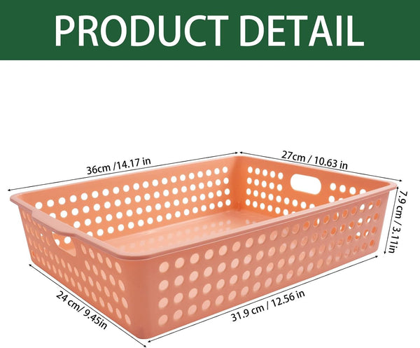 8 Pack Paper Organizer Baskets Trays, 14 in Plastic Storage Baskets2