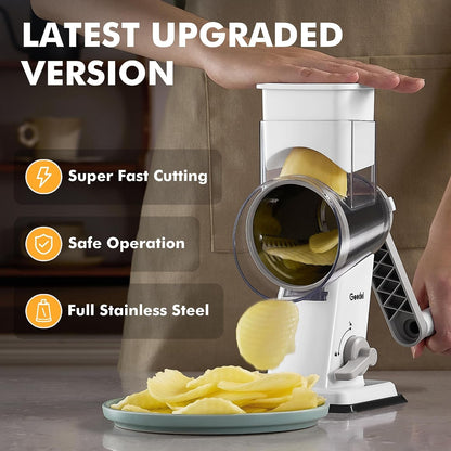 Upgraded Rotary Cheese Grater Hand Crank, Vegetable Shredder Slicer4