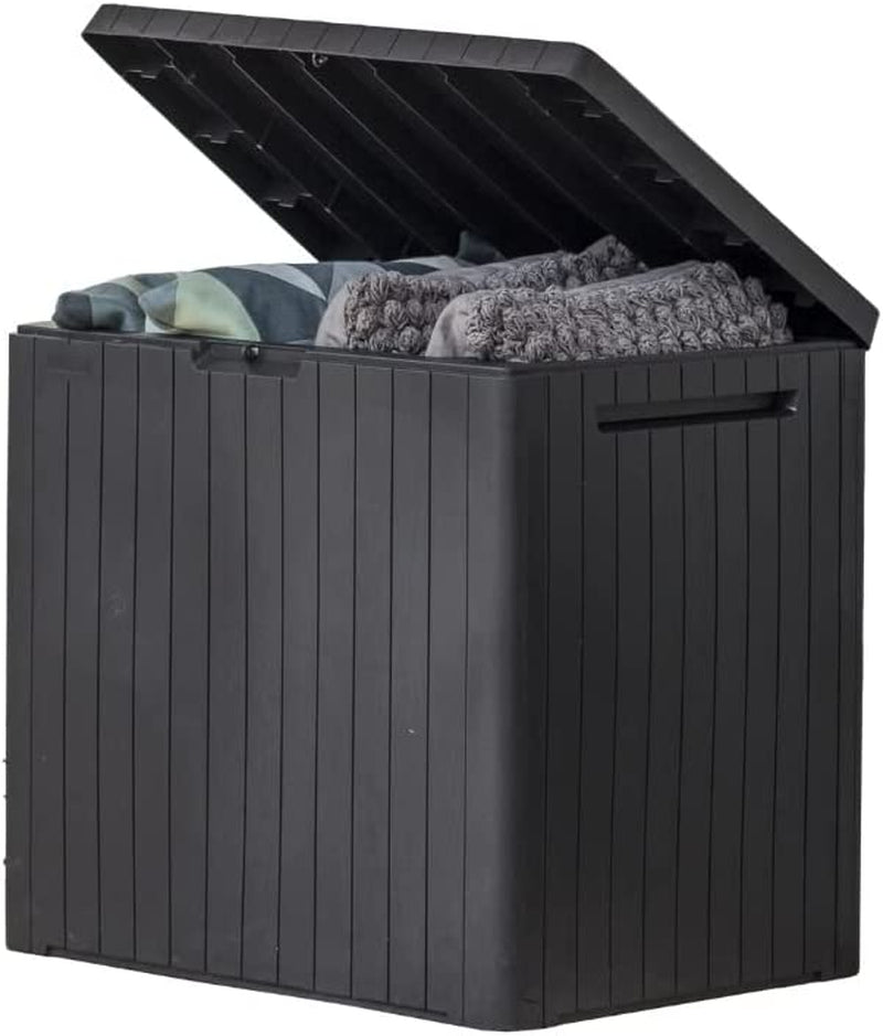 keter-city-30-gal-outdoor-storage-box-and-patio-side-table-grey-resin-compact-weatherproof-lockable-easy-assembly-organization-pool-accessories-storage