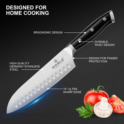 Knife Set with Block,  16Pcs Kitchen Knives Drawer Organizer Set with Sharpener, Cutting Board, Anti-Slip Chef Knives Set with 6Pcs Steak Knives, Black3