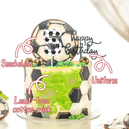 Soccer Birthday Candles 10Th Soccer Themed Birthday Party Decorations, Football Birthday Cake Candles for Boys Girls Kids Sport-Theme Party Supplies5