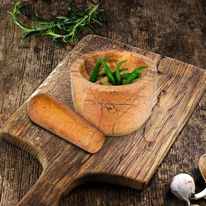 Mortar and Pestle, Made of Heavy Duty Polished Hard Stone, Natural Stone Grinder for Spices, Pastes, Herbs, Seasoning Etc. (Bidasar)7