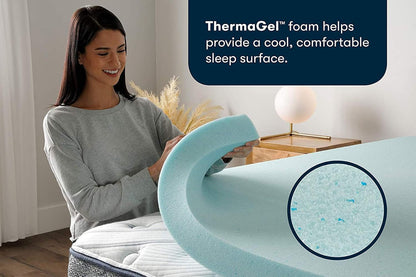 Thermagel Cooling, Pressure-Relieving Memory Foam Mattress Topper, 3 Inch, Full,Blue2