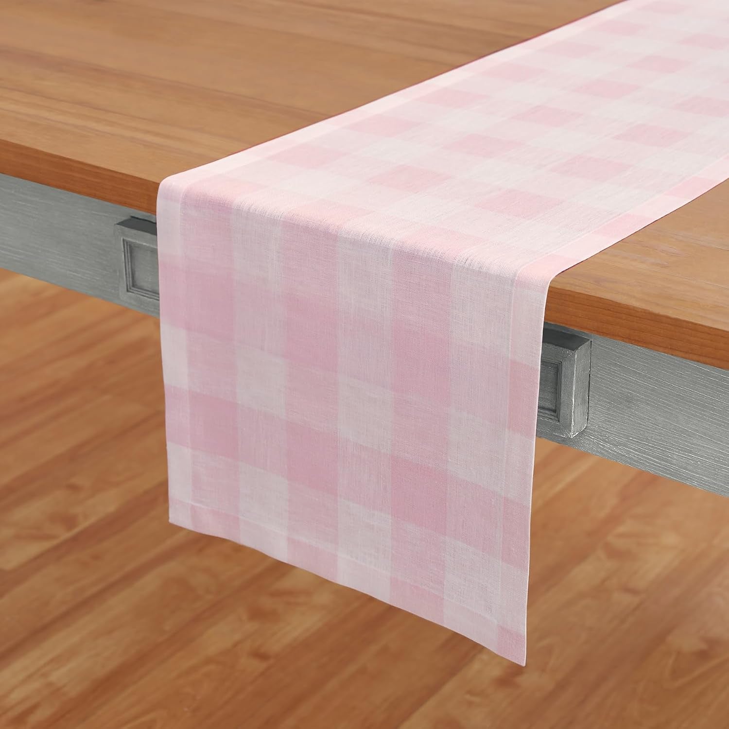 100-pure-linen-table-runner-pink-buffalo-check-14-x-90-in