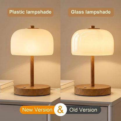 9.5" Small Plug-In Touch Control Table Lamp with USB A+C Charging Ports, Wood Grain Dimmable LED Bedside Lamp with 3 Color Temperatures, Modern Table Lamps for Bedroom Nightstand Living Room7