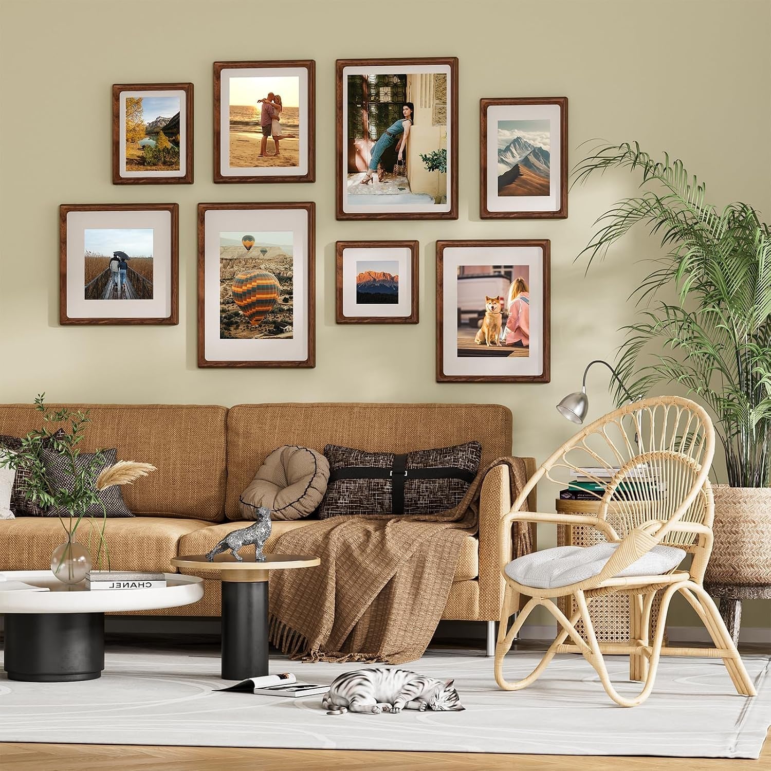 6x8-picture-frame-walnut-wooden-tabletop-picture-frames-matted-5x7
