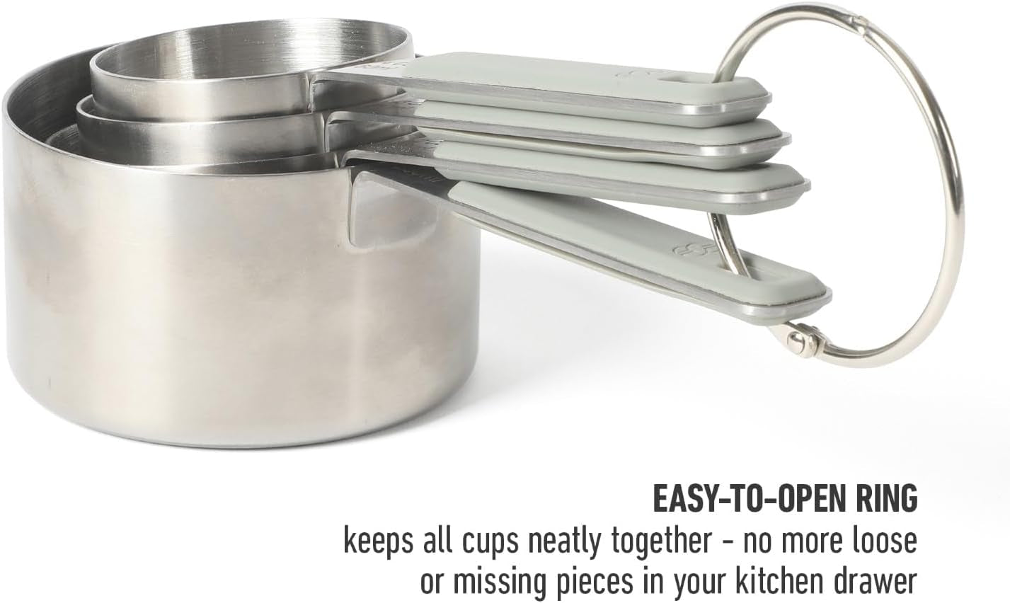 calphalon-prime-measuring-cups-4-piece-stainless-steel-measuring-cup-set-with-taupe-silicone-handles-accurate-kitchen-measuring-tools-for-dry-liquid-ingredients