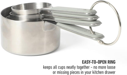 Calphalon Prime Measuring Cups, 4-Piece Stainless Steel Measuring Cup Set with Taupe Silicone Handles, Accurate Kitchen Measuring Tools for Dry & Liquid Ingredients8
