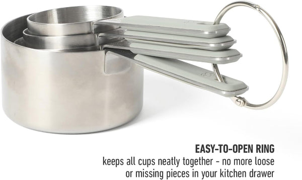 Calphalon Prime Measuring Cups, 4-Piece Stainless Steel Measuring Cup Set with Taupe Silicone Handles, Accurate Kitchen Measuring Tools for Dry & Liquid Ingredients8