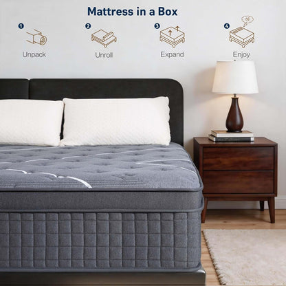 Full Mattress 12 Inch, Luxury Hotel-Level Hybrid Mattress in a Box, Cooling Gel Memory Foam & Upgraded Pocket Springs, Enhanced Back & Lumbar Hip Support, Back Pain Relief,Medium Firm,365-Night Trial8