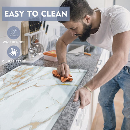 Anti Fatigue Kitchen Rugs and Mats 2 Pcs,Comfort Cushion Mat Set,1/2 Thick Non Slip Kitchen Floor Rug Waterproof Cushioned Standing Mat for Floor Office Sink Laundry,(17.3"X29"+17.3"X47")5