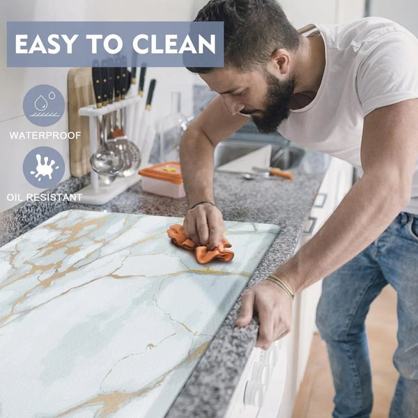 Anti Fatigue Kitchen Rugs and Mats 2 Pcs,Comfort Cushion Mat Set,1/2 Thick Non Slip Kitchen Floor Rug Waterproof Cushioned Standing Mat for Floor Office Sink Laundry,(17.3"X29"+17.3"X47")5