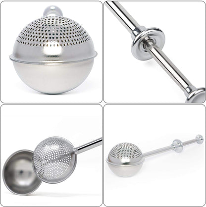 Flour Duster, 304 Stainless Steel Flour Sifter for Baking | Spring-Press Handle, Dishwasher Safe, for Flour, Powdered Sugar, Fine Spices, Pick up and Dust Flour Sifter, Gift Package4