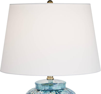 Matsu 27" Tall Table Lamp Set of 2 Teal Temple Ceramic Jar Modern8