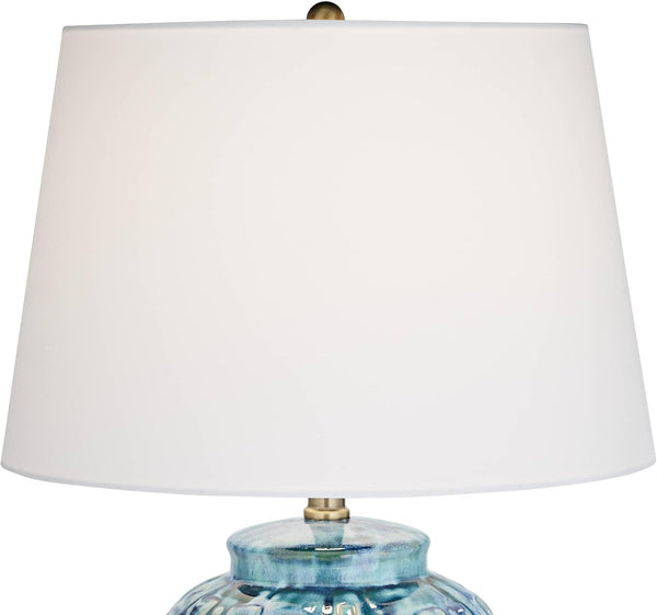 Matsu 27" Tall Table Lamp Set of 2 Teal Temple Ceramic Jar Modern8