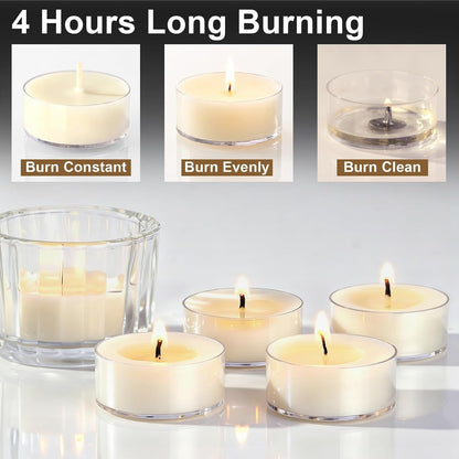 Tea Lights Candles, Votive Candles Bulk 25 Pack, 4 Hour4