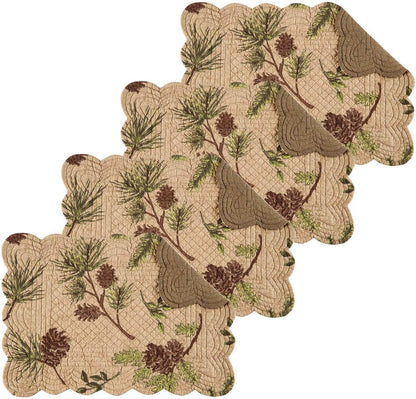 Woodland Retreat Pinecones 100% Cotton Single Placemat 13" X 19"2