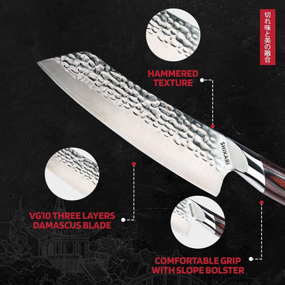 Santoku Knife 7 Inch – VG10 Super Sharp Vegetable Knife – Ergonomic Full Tang Chopping Knife with Pakkawood Handle – Japanese-Style Santoku Sharp Knives for Kitchen4