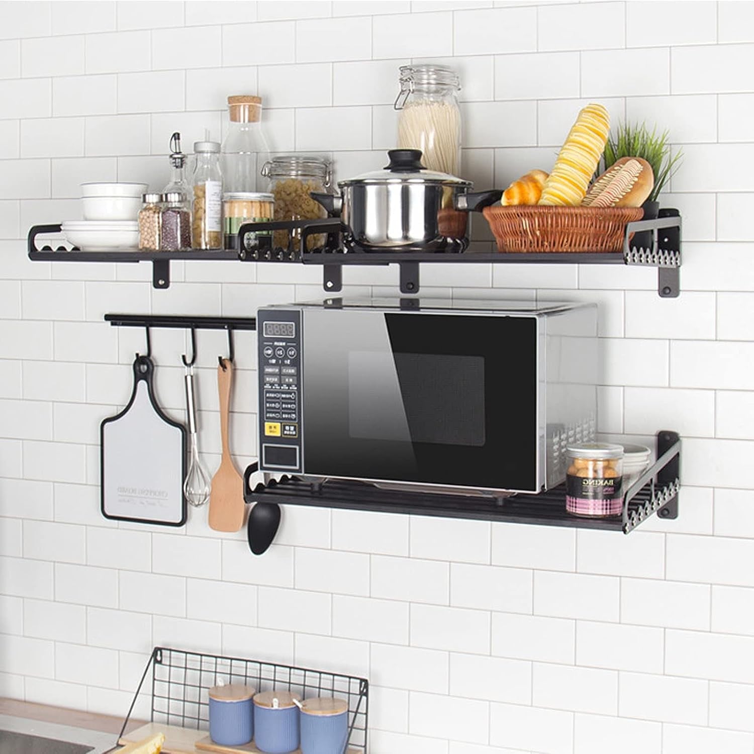 microwave-oven-rack-23-58x15-52-wall-shelf-mounted-oven-bracket-holder-80ib-load-bearing-household-commercial-microwave-rack-for-dorm-apartment-kitchen-bedroom-black