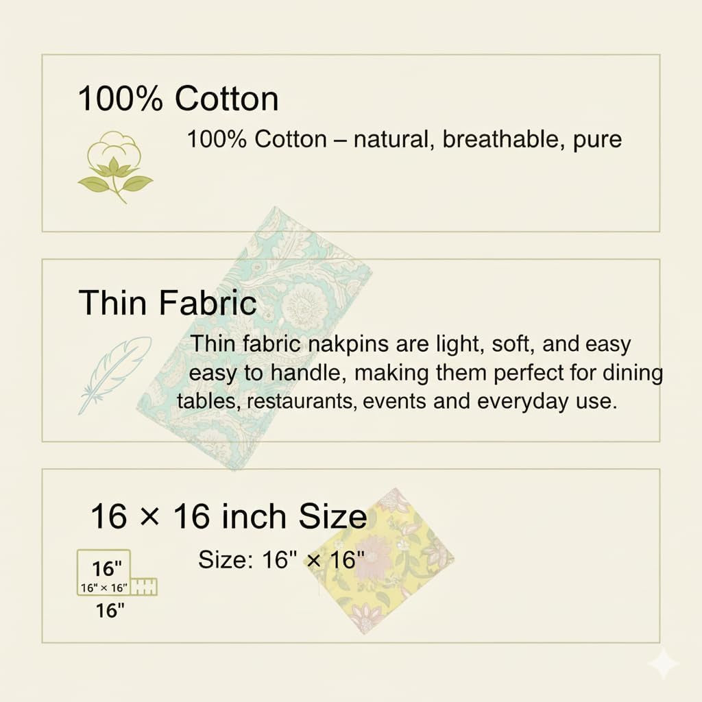 diyanaimpex-10-pc-cotton-cloth-napkins-hand-block-print-hand-made-size-16x16-inch-printed-home-decor-indian-eco-friendly-mix-lot-dinner-napkins-multicoloured
