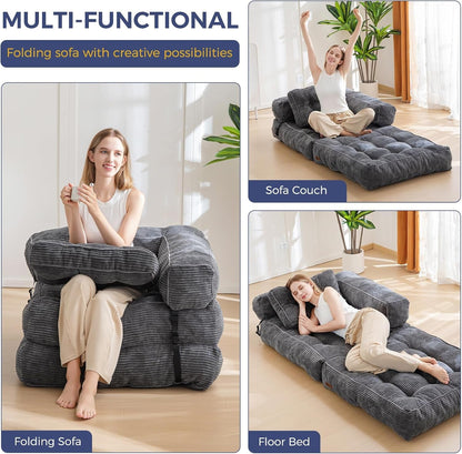 Folding Sofa Bed, Convertible Chair Bed with Pillow7