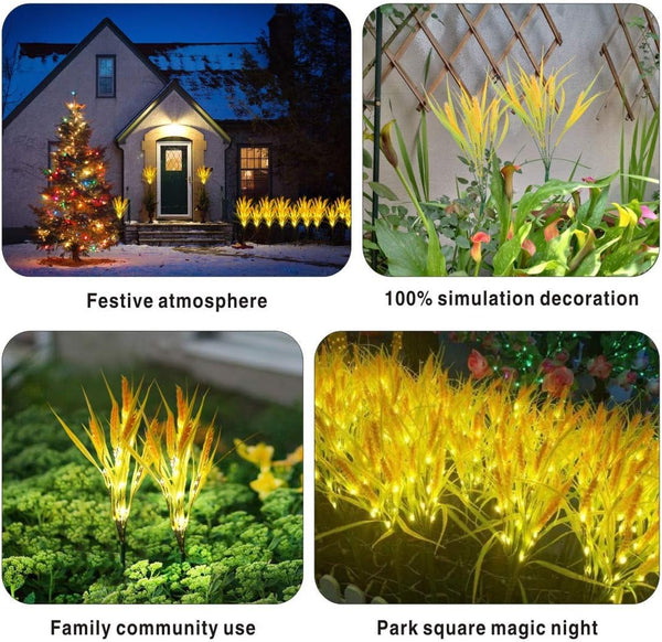 Solar Flower Lights Outdoor 2 Pack Wheat Ear Garden Lights8