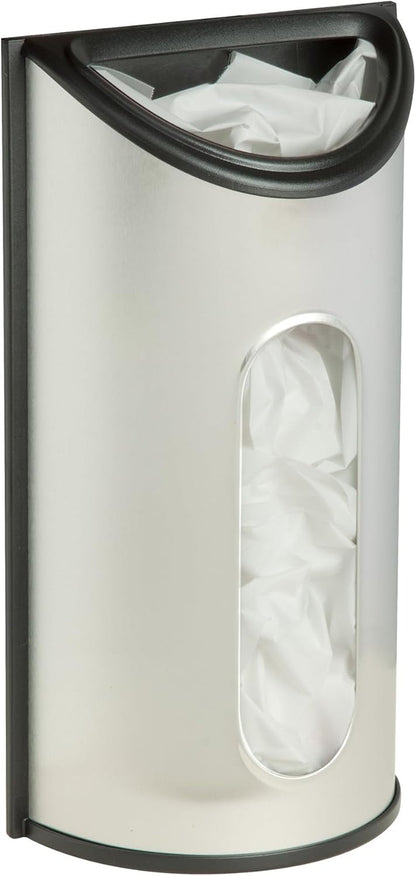 Stainless Steel Plastic Bag Saver & Trash Bag Dispenser, Wall-Mounted Plastic Bag Organizer for Kitchen, Pantry, Garage, Durable Stainless Steel Storage for Grocery Bags and Space-Saving1