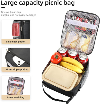 Lunch Box Lunch Bag for Men Women Insulated Lunchbox Lunch Bags for Work Picnic Travel (Black)3