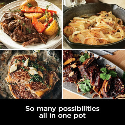 MC1000 Foodi Possiblecooker 8.5 Quart Multi-Cooker,With 8-In-1 Slow Cooker,Dutch Oven & More,Glass Lid & Integrated Spoon,Nonstick,Oven Safe Pot to 500°F9