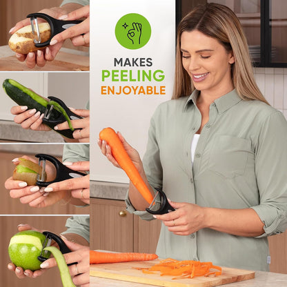Swivel Vegetable Peeler & Y Potato Peeler W/Soft Grip Handles | Apple Peelers with Ultra Sharp Stainless Steel Blades, Multifunctional Peelers for Kitchen, Perfect for Carrot, Veggie, Fruit8