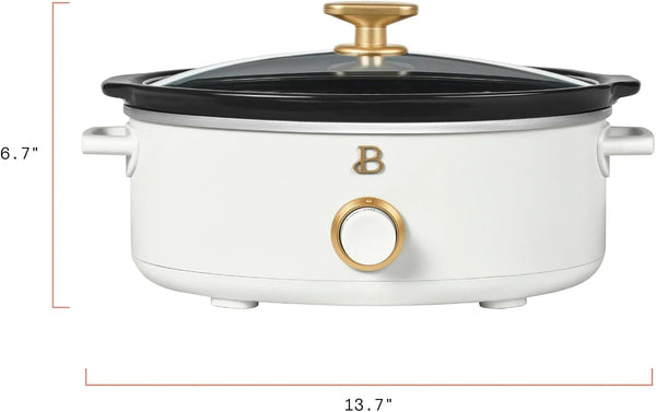 2.5 Quart Dip Warmer Slow Cooker, Mini Crock Pot for Cheese Fondue Sauces and Appetizers, Compact Electric Cooker with Low High Warm Settings (White Icing)7