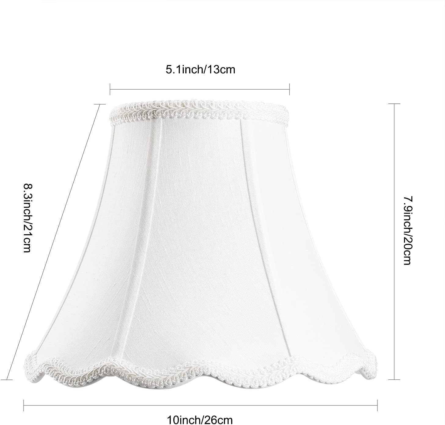 white-bell-lampshade-5x10x8-solid-lamp-shade-pack-1-harp-set-included-scalloped-lampshade-double-layers-polyester-fabric-softback-no-assembling-for-item-itself-is-required