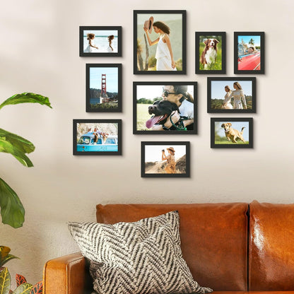 Picture Frames Set of 10, Including 8X10, 5X7, 4X6 Black Frame5