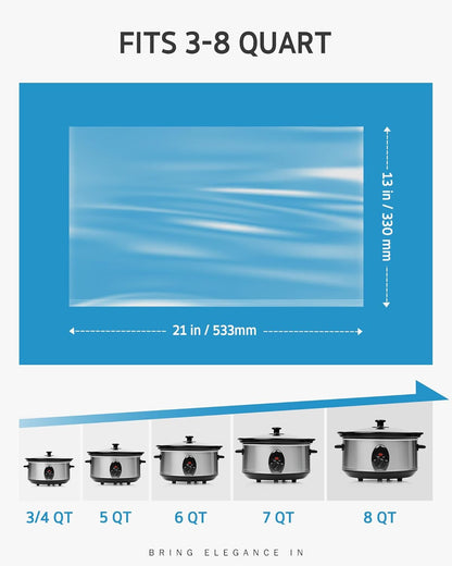 Slow Cooker Liner, 60 Pcs 13"X 21" Large Size Fit 3-8 QT Pots | Disposable, Thick Cooking Bags, Bpa-Free, 100% Leak-Proof, Heat-Resistant up to 400°F, for round Oval Rectangular Pots2