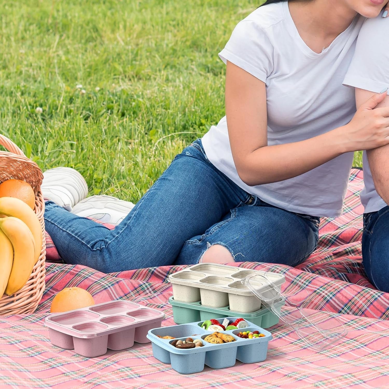 bento-box-adult-lunch-box-4-pack-5-compartment-meal-prep-container-for-kids-reusable-food-storage-snack-containers-stackable-for-school-work-and-travel-wheatgreen-blue-pink-beige