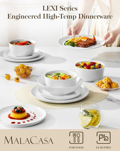 24-Piece Dinnerware Set for 6, White Porcelain Dishes3