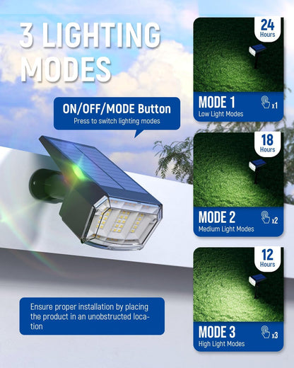 Solar Spot Lights Outdoor Waterproof, 4 Packs, Cool White2