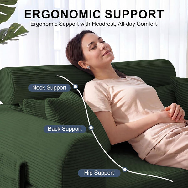 79" Convertible Futon Sofa Bed,High Back Boneless Couch for Living Room3