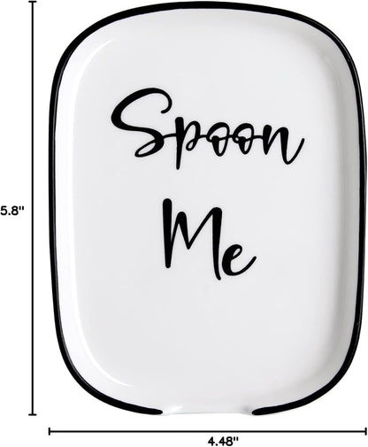 Ceramic Spoon Rest for Stove Top, Large Spoon Holder for Kitchen Counter, White Coffee Spoon Rest, Heat-Resistant Cooking Utensil Rest, Modern Farmhouse Kitchen Décor8