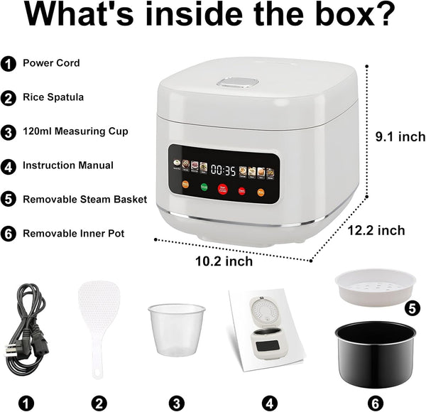 Digital Rice Cooker, 8-Cup Uncooked/16-Cup Cooked Capacity, Touch Screen with 8 Cooking Programs, Auto Keep Warm, 24-Hour Delay Timer, Non-Stick Inner Pot & Steamer Basket for White/Brown Rice, Quinoa, Oatmeal, Porridge, Soup7