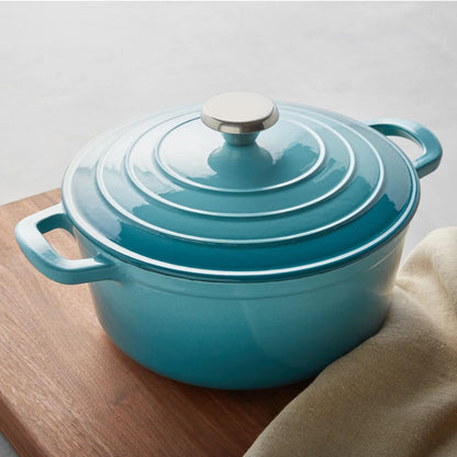 Sur La Table Enameled Cast Iron round Dutch Oven, 4 Qt, Light Blue2