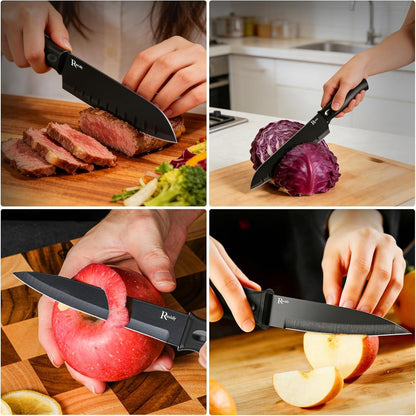 Kitchen Knife Set, 3 Pieces Chef Knives, for Meat/Vegetables/Fruits, Chopping/Slicing/Dicing/Cutting6