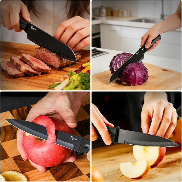 Kitchen Knife Set, 3 Pieces Chef Knives, for Meat/Vegetables/Fruits, Chopping/Slicing/Dicing/Cutting6