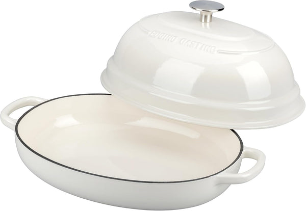 Enameled Oval Cast Iron Dutch Oven Pot with Lid, Bread Dutch Oven for Sourdough Bread Baking, Dutch Oven Bread, Bread Oven, 6QT, White4