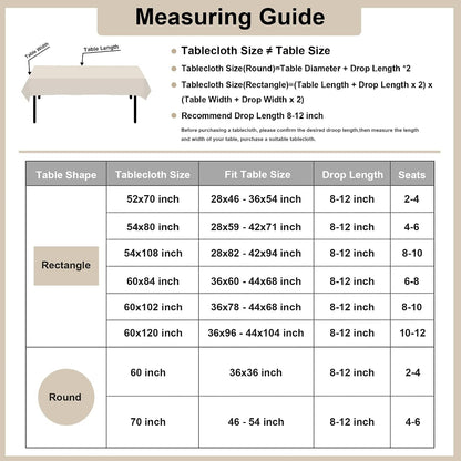 Faux Linen Rectangle Tablecloth - Spillproof Wrinkle Resistant Reusable Table Cloth Decorative Wipeable Table Cover for Holiday, Kitchen, Dining, Buffet and Parties, 60 X 102 Inch, Champagne3