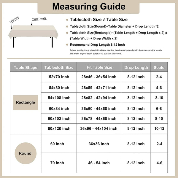 Faux Linen Rectangle Tablecloth - Spillproof Wrinkle Resistant Reusable Table Cloth Decorative Wipeable Table Cover for Holiday, Kitchen, Dining, Buffet and Parties, 60 X 102 Inch, Champagne3