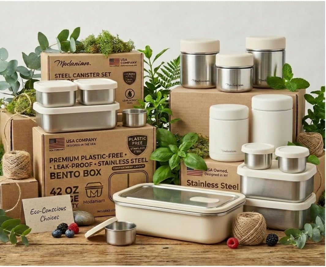 flexibento-40-oz-set-leak-proof-stainless-steel-lunch-box-containers-lunch-containers-with-silicone-lids-steel-bento-box-metal-lunch-box-vanilla-set-of-3-1-40oz-2-9-oz
