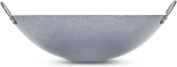 Big 16 Inch Heavy Canton Style Hand Hammered Carbon Steel Wok (Round Bottom) / 731W875